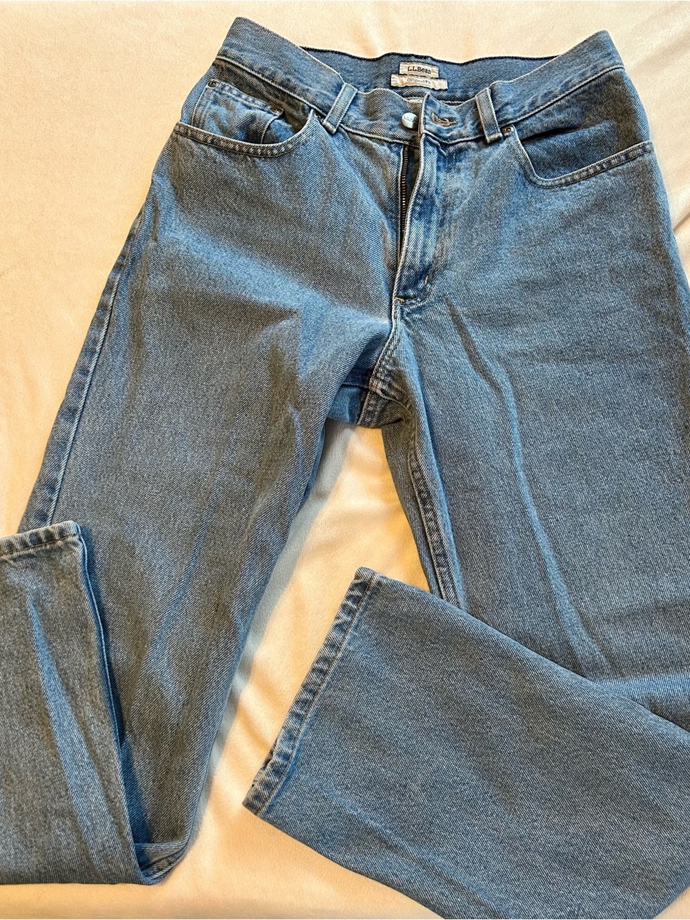L.L. Bean Women's Classic Straight-Leg Jeans - Light Blue 90s Mom Jeans